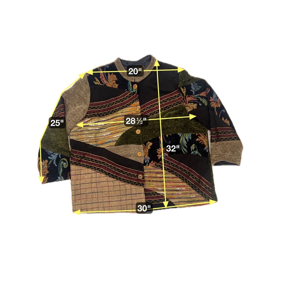 Julia Kim | Vintage Art to Wear Blazer Jacket Tapestry Patchwork Boho Women's 3X - Picture 8 of 8